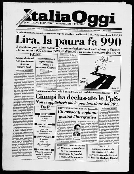 Italia oggi : quotidiano di economia finanza e politica